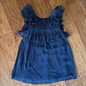 Chloe Navy Ruffle Sleeve girls dress